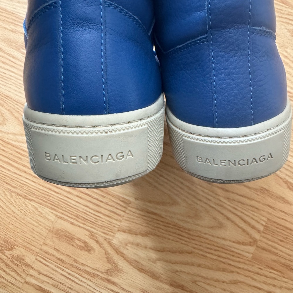 Balenciaga Arena High Blue Leather Sneakers - Picture 2 of 4